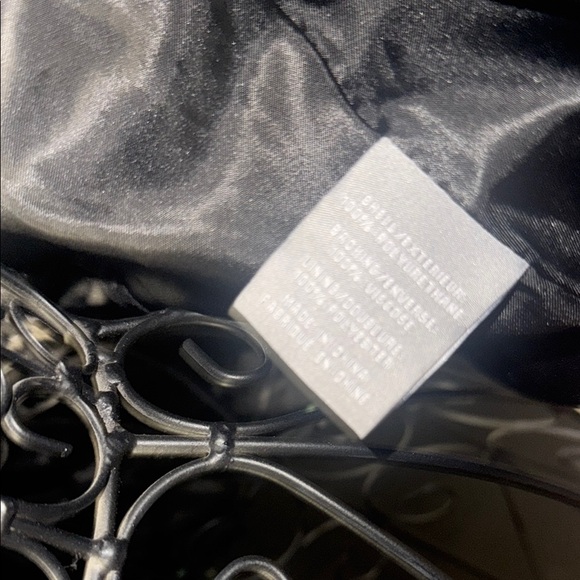 Bagatelle Black Leather Moto Jacket with Floral Design - Picture 8 of 8